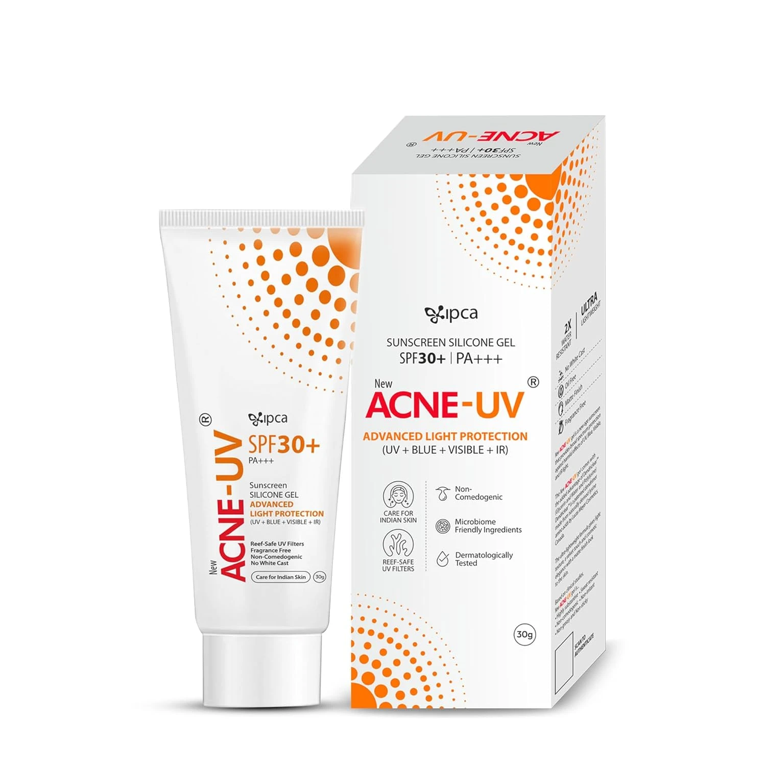 ACNE-UV Gel Sunscreen SPF 30+ PA+++: Non-Comedogenic Silicone Gel
