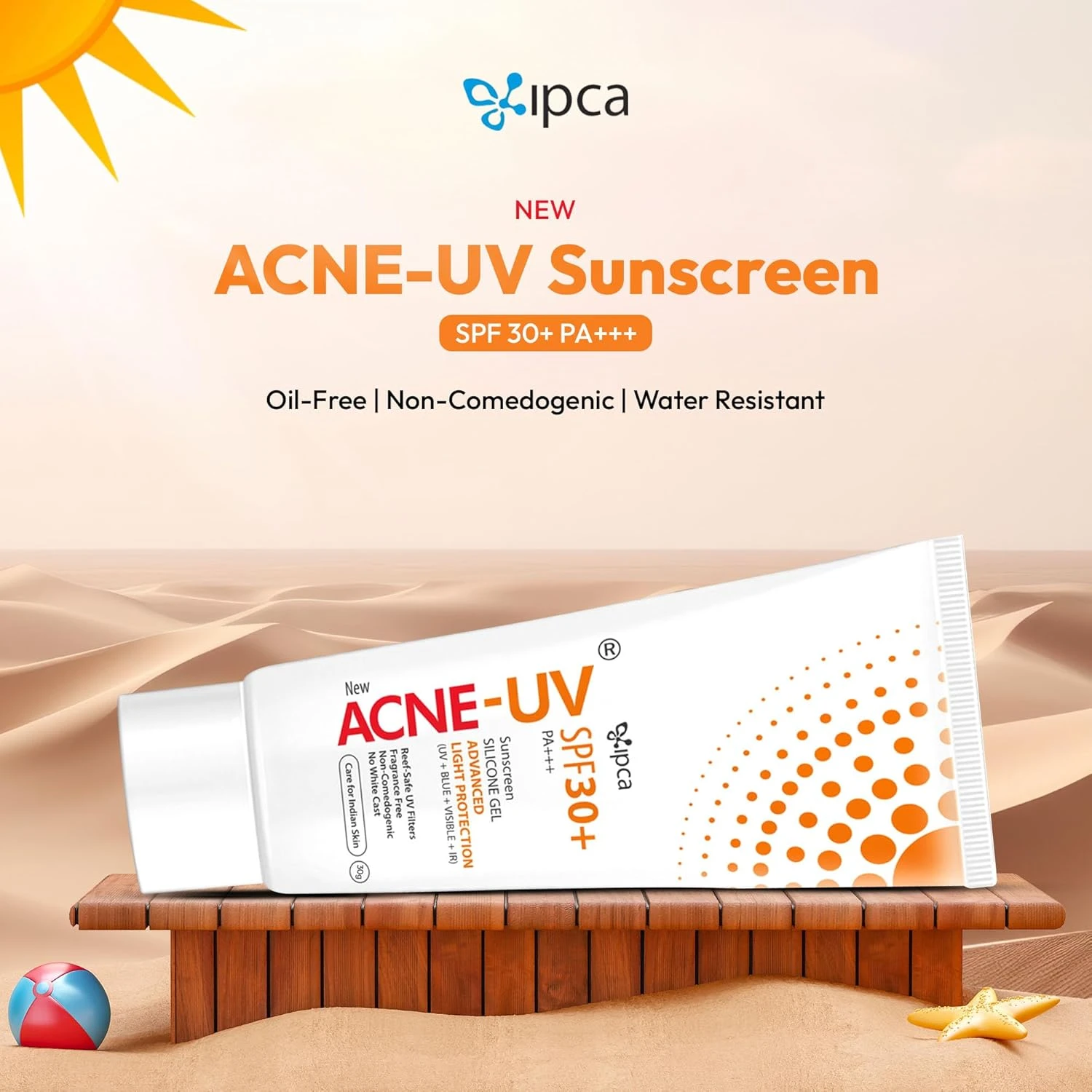 ACNE-UV Gel Sunscreen SPF 30+ PA+++: Non-Comedogenic Silicone Gel by IPCA - Image 4
