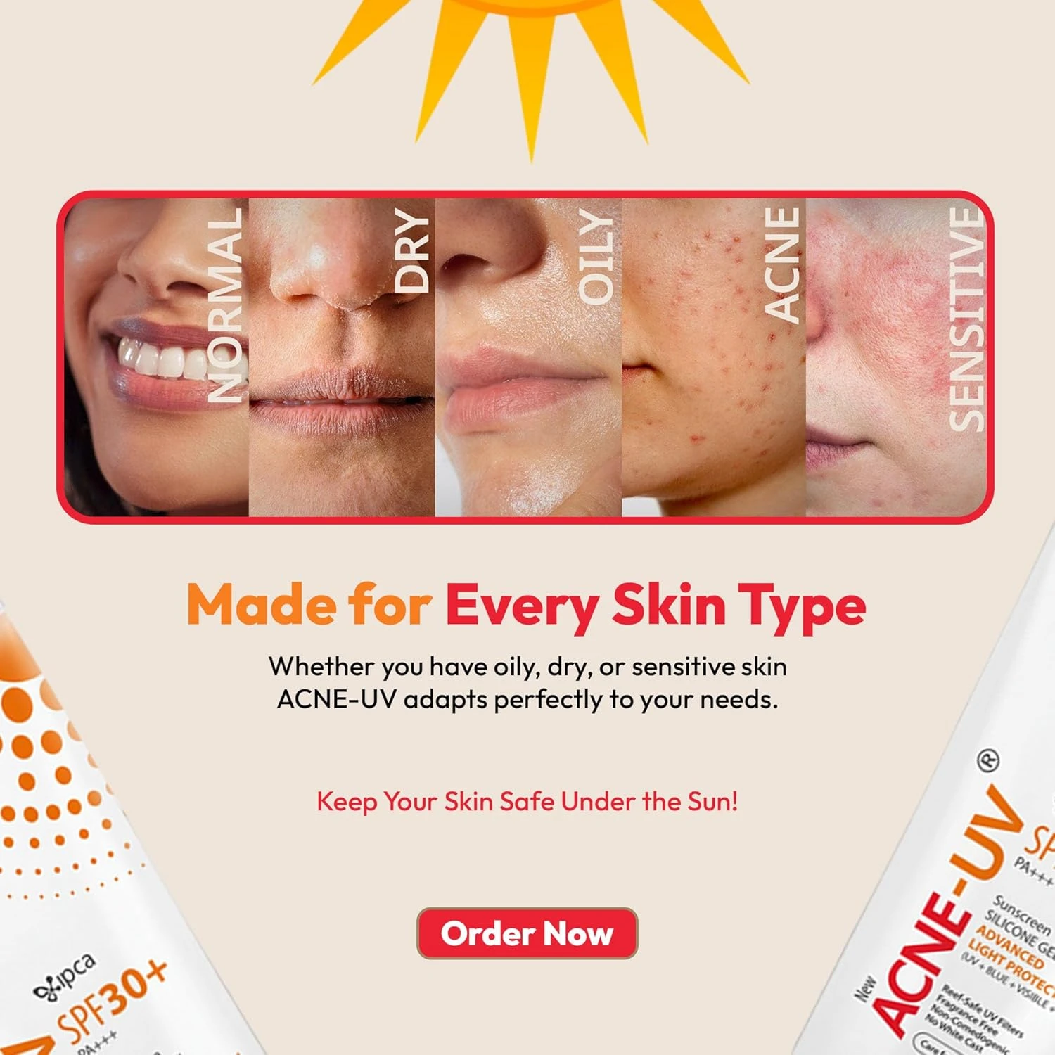 ACNE-UV Gel Sunscreen SPF 30+ PA+++: Non-Comedogenic Silicone Gel by IPCA - Image 7