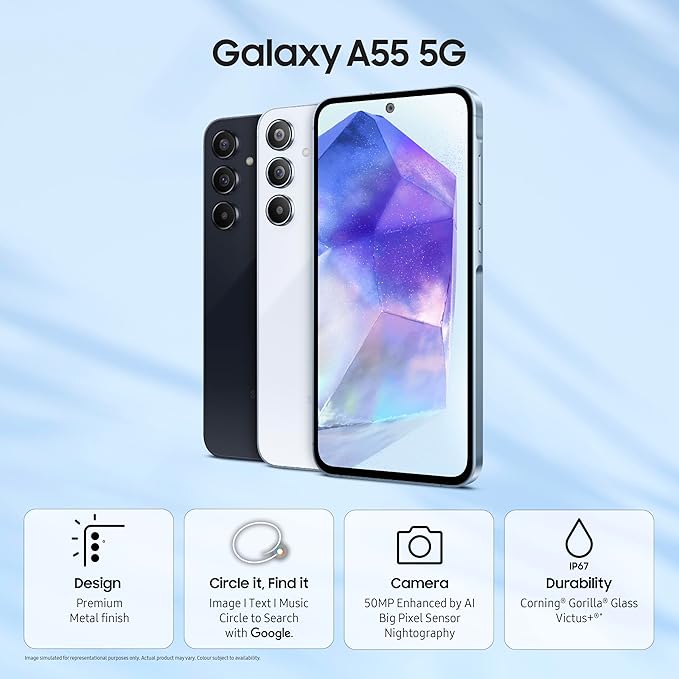 Samsung Galaxy A55 5G: Iceblue, 8GB RAM, 256GB Storage - Image 4