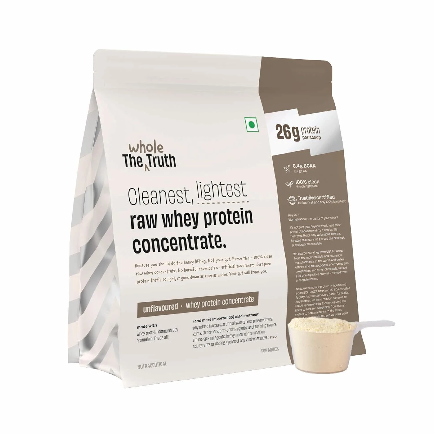 The Whole Truth Whey Protein Concentrate: Unflavoured, 1 kg